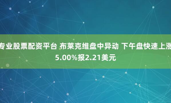 专业股票配资平台 布莱克维盘中异动 下午盘快速上涨5.00%报2.21美元