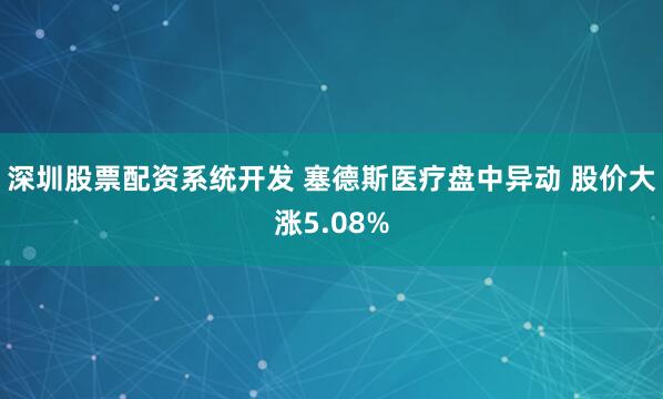 深圳股票配资系统开发 塞德斯医疗盘中异动 股价大涨5.08%