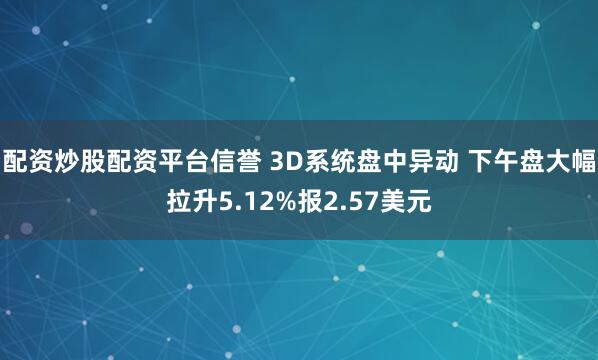 配资炒股配资平台信誉 3D系统盘中异动 下午盘大幅拉升5.12%报2.57美元