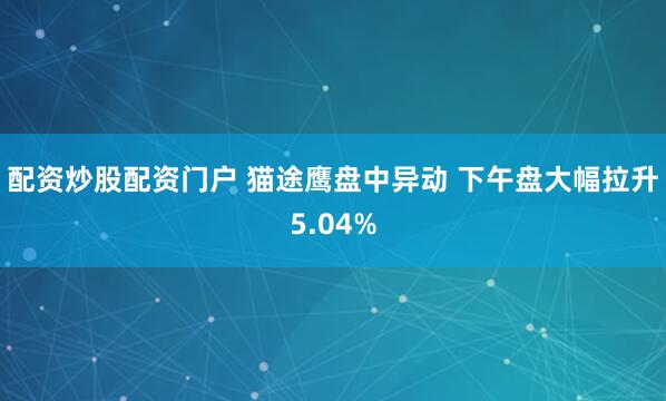 配资炒股配资门户 猫途鹰盘中异动 下午盘大幅拉升5.04%